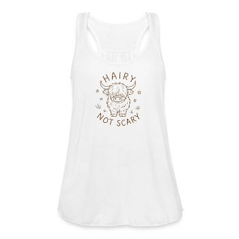 Hairy Not Scary Highland Cow - Women's Flowy Tank Top by Bella - white - Front - Julia (174cm)