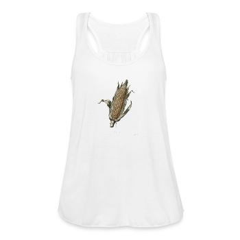  Zea Mays Vintage Corn Botanical Harvest Maize Ear - Women's Flowy Tank Top by Bella - white - Front - Julia (174cm)