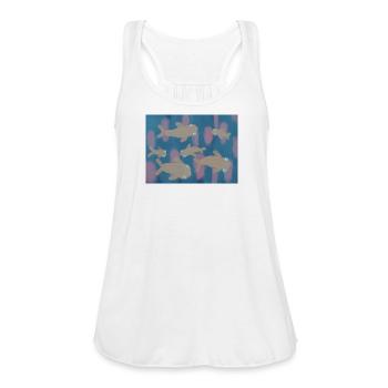 Golden Fishes Underwater Bloom - Women's Flowy Tank Top by Bella - white - Front - Julia (174cm)