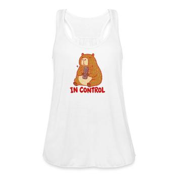 Cute Capybara with Remote Control - Women's Flowy Tank Top by Bella - white - Front - Julia (174cm)