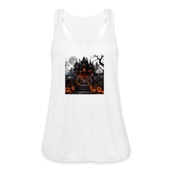 Haunted Manor Nightscape - Women's Flowy Tank Top by Bella - white - Front - Julia (174cm)