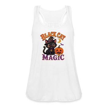 Black Cat Halloween Magic - Women's Flowy Tank Top by Bella - white - Front - Julia (174cm)