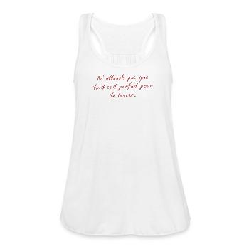 Start Now: Don’t Wait for Perfection - Women's Flowy Tank Top by Bella - white - Front - Julia (174cm)