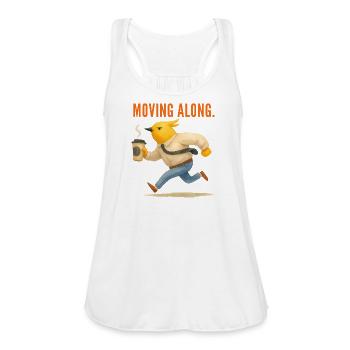 Moving Along Bird - Women's Flowy Tank Top by Bella - white - Front - Julia (174cm)