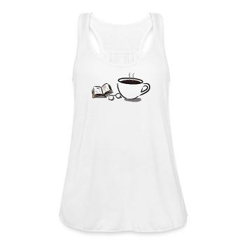 Coffee & Reading Moment - Women's Flowy Tank Top by Bella - white - Front - Julia (174cm)