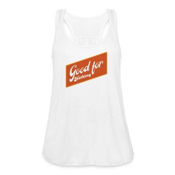 Good For Nothing Vintage Retro Patch Graphic - Women's Flowy Tank Top by Bella - white - Front - Julia (174cm)