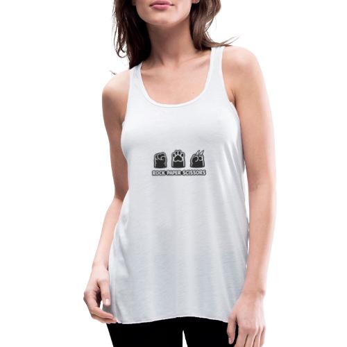 Playful Dog Paw Rock Paper Scissors - Women's Flowy Tank Top by Bella