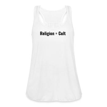 Religion = Cult - Women's Flowy Tank Top by Bella - white - Front - Julia (174cm)