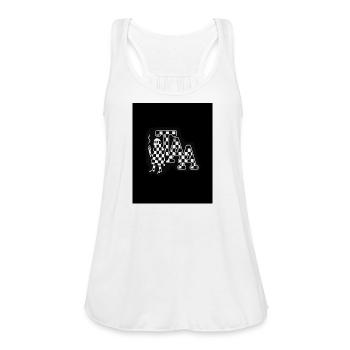 Checker Ghost Smoke - Women's Flowy Tank Top by Bella - white - Front - Julia (174cm)