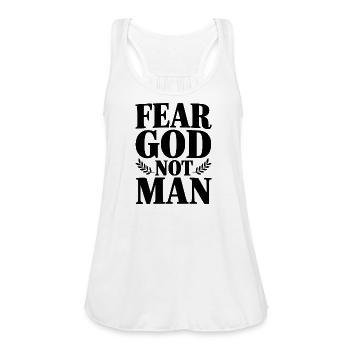 Fear God Not Man - Women's Flowy Tank Top by Bella - white - Front - Julia (174cm)