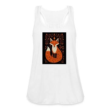 Floral Fox in Autumn Frame - Women's Flowy Tank Top by Bella - white - Front - Julia (174cm)