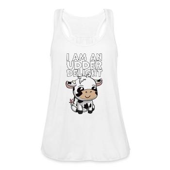 Delightful Person I'M An Udder Delight Cow - Women's Flowy Tank Top by Bella - white - Front - Julia (174cm)