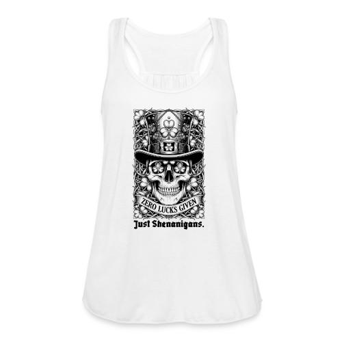 Salty Shamrock Skull T-Shirt - Women's Flowy Tank Top by Bella