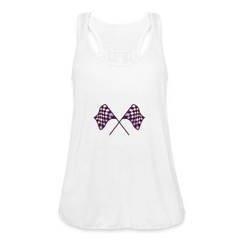 Checkered Flags - Women's Flowy Tank Top by Bella - white - Front - Julia (174cm)