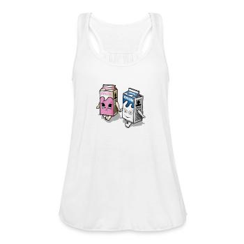 Coffee and TV Milk - Women's Flowy Tank Top by Bella - white - Front - Julia (174cm)