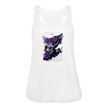 Rebel Angle Streetwear - Women's Flowy Tank Top by Bella - white - Front - Julia (174cm)