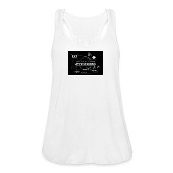 CS Department Tech Circuit Montage - Women's Flowy Tank Top by Bella - white - Front - Julia (174cm)
