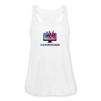 Vivid Web Designer Crest - Women's Flowy Tank Top by Bella - white - Front - Julia (174cm)
