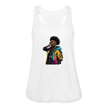 Streetwear - Women's Flowy Tank Top by Bella - white - Front - Julia (174cm)