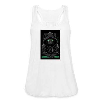 Dark Hacker Cat Streetwear Archlinux Kali Linux - Women's Flowy Tank Top by Bella - white - Front - Julia (174cm)