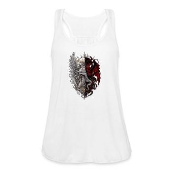 Angelic-Demon Duality - Women's Flowy Tank Top by Bella - white - Front - Julia (174cm)