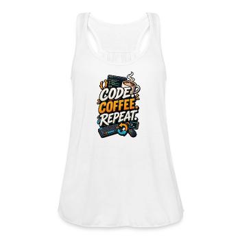 Code Coffee Repeat - Women's Flowy Tank Top by Bella - white - Front - Julia (174cm)