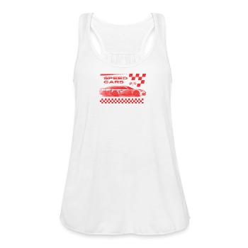 Red Speed Car Neon Sketch - Women's Flowy Tank Top by Bella - white - Front - Julia (174cm)