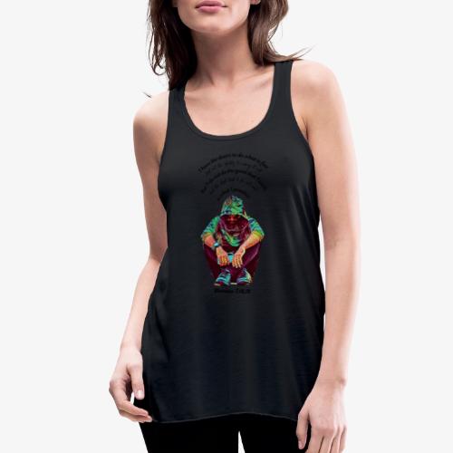 Hooded Man Color Pencil Sketch Drawing Scripture - Women's Flowy Tank Top by Bella