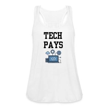 Tech Pays Code and Cloud - Women's Flowy Tank Top by Bella - white - Front - Julia (174cm)