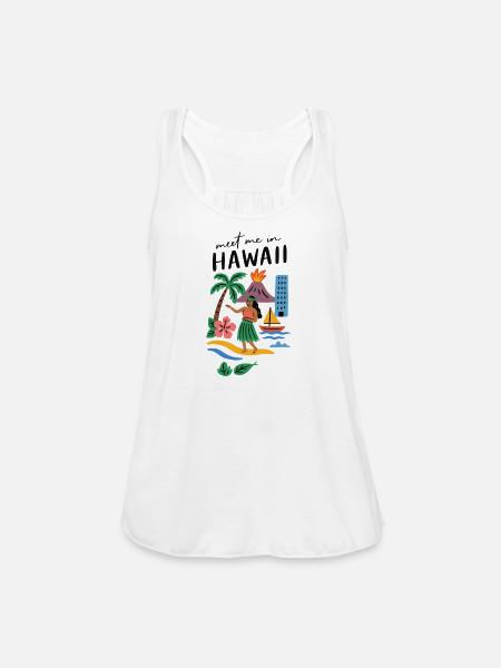Hawaii Adventure Summer Tee - Women's Flowy Tank Top by Bella - white