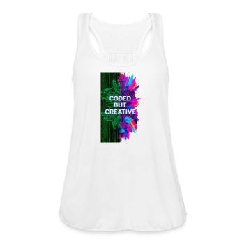Coded But Creative - Women's Flowy Tank Top by Bella - white - Front - Julia (174cm)