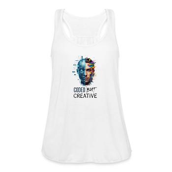 Coded but Creative - Women's Flowy Tank Top by Bella - white - Front - Julia (174cm)