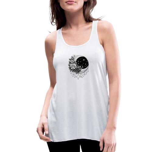 Crescent Moon Floral - Women's Flowy Tank Top by Bella