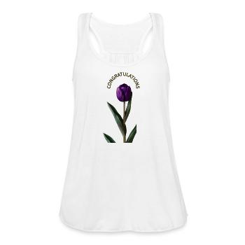 Congratulations, elegant gold and tulip - Women's Flowy Tank Top by Bella - white - Front - Julia (174cm)