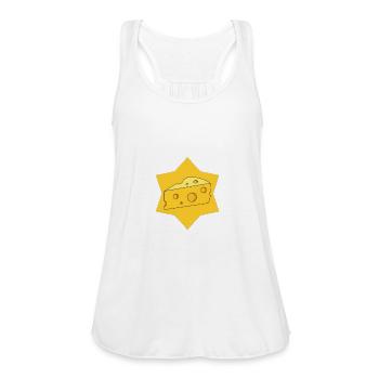 cheese - Women's Flowy Tank Top by Bella - white - Front - Julia (174cm)