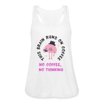 Caffeine Mode: Always On Tee - Women's Flowy Tank Top by Bella - white - Front - Julia (174cm)