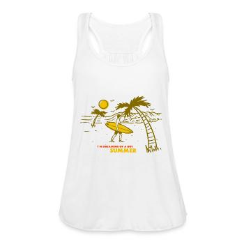 Summer style - Women's Flowy Tank Top by Bella - white - Front - Julia (174cm)