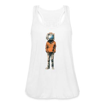 CRT TV boy - Women's Flowy Tank Top by Bella - white - Front - Julia (174cm)