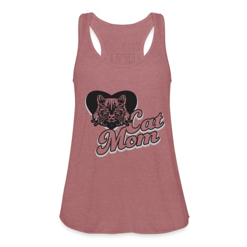 Cat Mom, Cat Mum, Cat Mother, Funny Mother's Day - Women's Flowy Tank Top by Bella