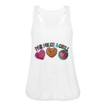 Pan Dulce And Chill - Women's Flowy Tank Top by Bella - white - Front - Julia (174cm)