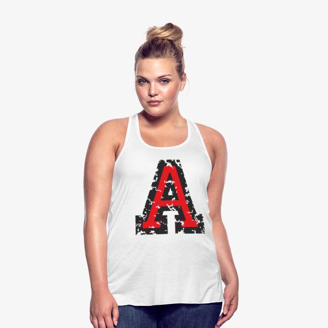 Letter A (Distressed Black/Red)