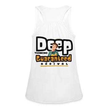 Guaranteed Thinking tee DeepThoughts-Thinking Mind - Women's Flowy Tank Top by Bella - white - Back - Julia (174cm)