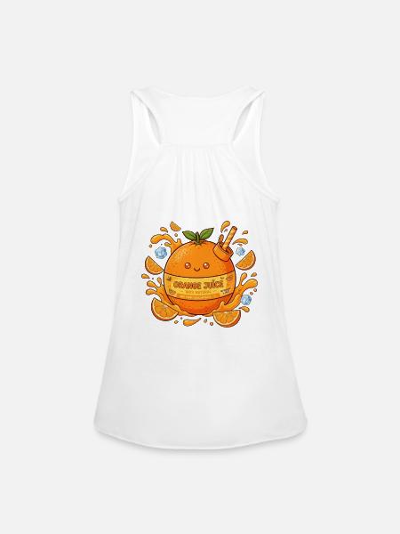 orange_final_5000x5500_300dpi - Women's Flowy Tank Top by Bella - white