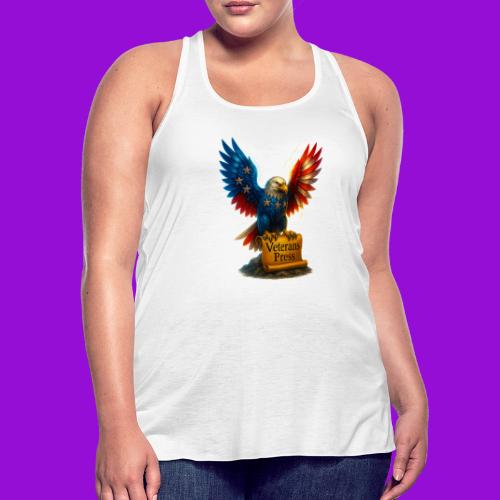Veterans Press & Bald Eagle Flag 2 Print Set - Women's Flowy Tank Top by Bella