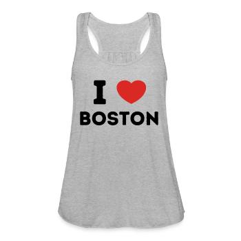 I Love Boston United States - Women's Flowy Tank Top by Bella - heather gray - Front - Julia (174cm)
