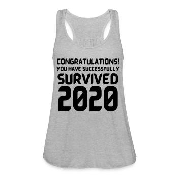 Congratulations You Have Successfully Survived - Women's Flowy Tank Top by Bella - heather gray - Front - Julia (174cm)