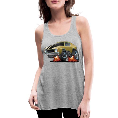 Classic American Seventies Muscle Car Cartoon - Women's Flowy Tank Top by Bella