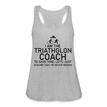 triathlon - Women's Flowy Tank Top by Bella - heather gray - Front - Julia (174cm)