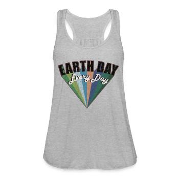 earth day every day - Women's Flowy Tank Top by Bella - heather gray - Front - Julia (174cm)