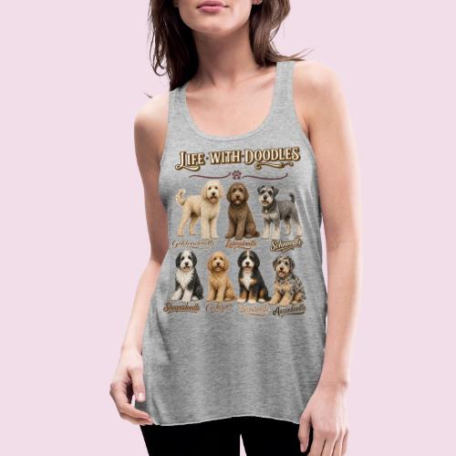 Life With Doodles | Vintage Doodle Breed - Women's Flowy Tank Top by Bella